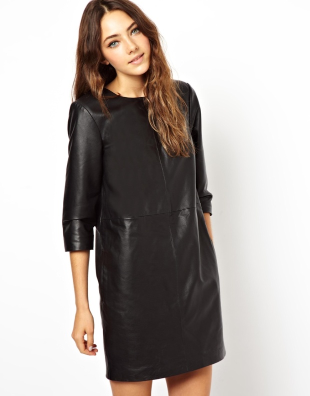 ASOS Shift Dress in Leather