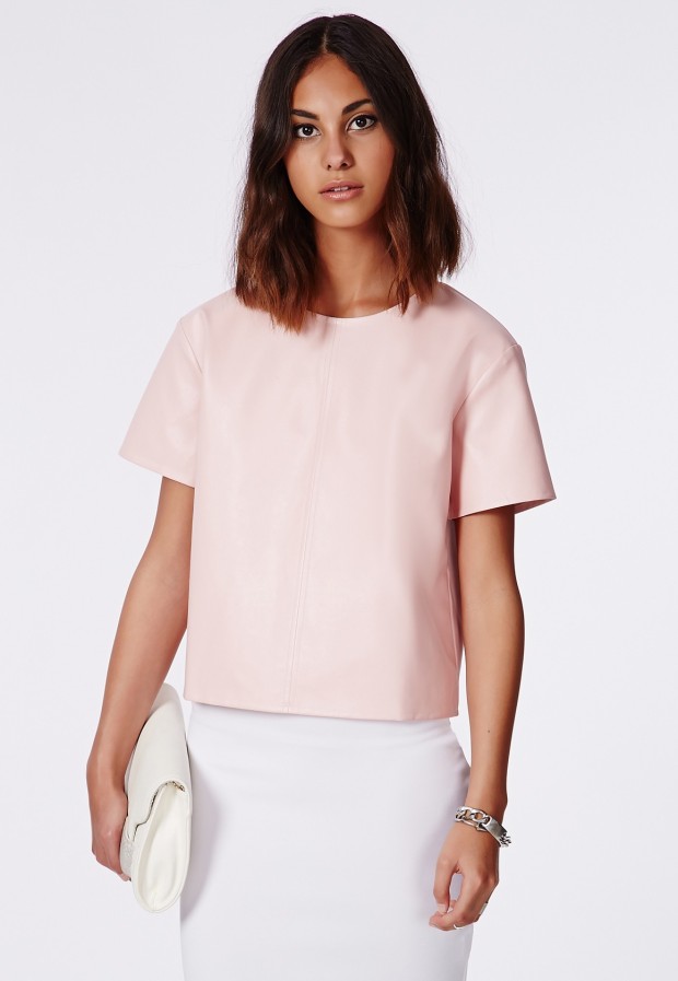 Missguided Haraya Faux Leather Sheel Top
